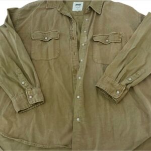 Aerie Tan Button-Up Utility Shirt